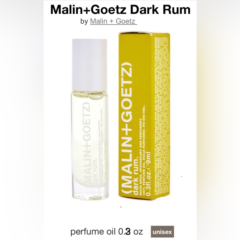 (MALIN+GOETZ)
dark rum.
100% PERFUME OIL.
0.3 fl. oz.e 9ml